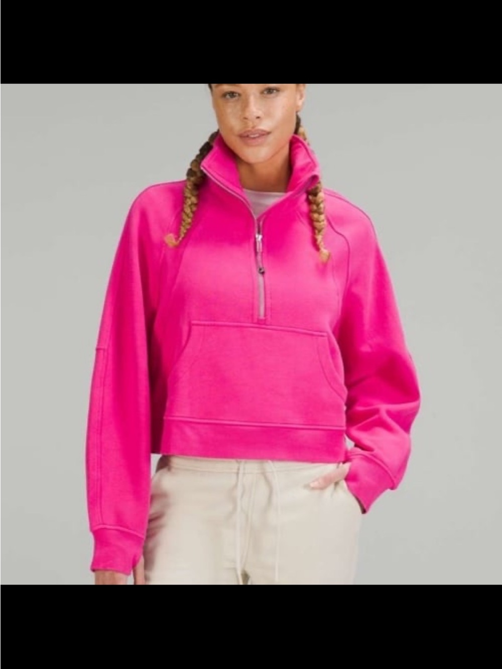 Lululemon Scuba Oversized Funnel Neck Half Zip Sonic Pink XS/S